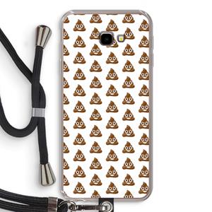 CaseCompany Poop emoji: Samsung Galaxy J4 Plus Transparant Hoesje met koord