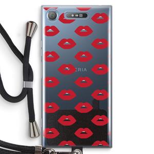 CaseCompany Lips: Sony Xperia XZ1 Transparant Hoesje met koord