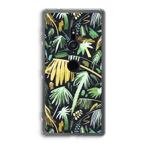 CaseCompany Tropical Palms Dark: Sony Xperia XZ2 Transparant Hoesje