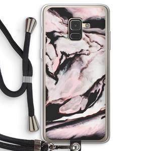 CaseCompany Roze stroom: Samsung Galaxy A8 (2018) Transparant Hoesje met koord