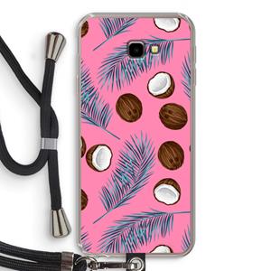 CaseCompany Kokosnoot roze: Samsung Galaxy J4 Plus Transparant Hoesje met koord