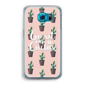 CaseCompany Cactus quote: Samsung Galaxy S6 Transparant Hoesje