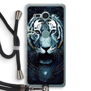 CaseCompany Darkness Tiger: Sony Xperia XZ2 Compact Transparant Hoesje met koord