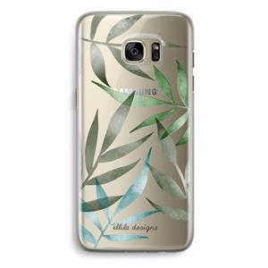 CaseCompany Tropical watercolor leaves: Samsung Galaxy S7 Edge Transparant Hoesje
