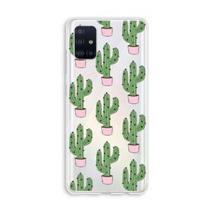 CaseCompany Cactus Lover: Galaxy A51 4G Transparant Hoesje