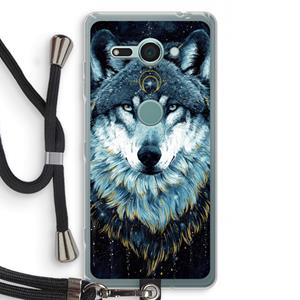 CaseCompany Darkness Wolf: Sony Xperia XZ2 Compact Transparant Hoesje met koord