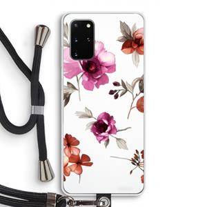 CaseCompany Geschilderde bloemen: Samsung Galaxy S20 Plus Transparant Hoesje met koord