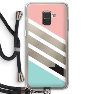 CaseCompany Strepen pastel: Samsung Galaxy A8 (2018) Transparant Hoesje met koord