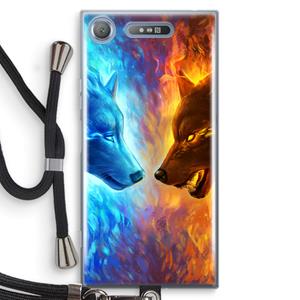 CaseCompany Fire & Ice: Sony Xperia XZ1 Transparant Hoesje met koord