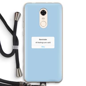 CaseCompany Reminder: Xiaomi Redmi 5 Transparant Hoesje met koord
