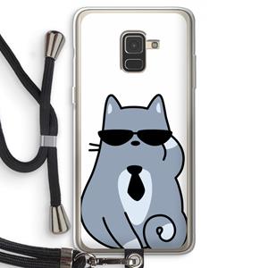 CaseCompany Cool cat: Samsung Galaxy A8 (2018) Transparant Hoesje met koord