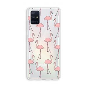 CaseCompany Anything Flamingoes: Galaxy A51 4G Transparant Hoesje