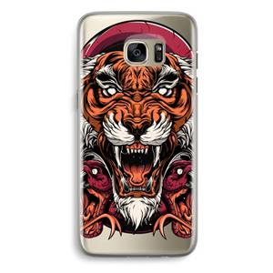CaseCompany Tiger and Rattlesnakes: Samsung Galaxy S7 Edge Transparant Hoesje