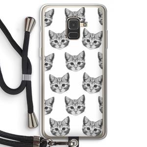 CaseCompany Kitten: Samsung Galaxy A8 (2018) Transparant Hoesje met koord