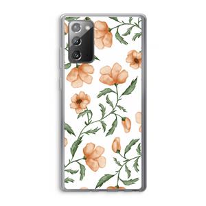 CaseCompany Peachy flowers: Samsung Galaxy Note 20 / Note 20 5G Transparant Hoesje