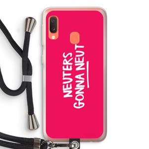 CaseCompany Neuters (roze): Samsung Galaxy A20e Transparant Hoesje met koord