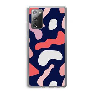 CaseCompany Memphis Shapes Pink: Samsung Galaxy Note 20 / Note 20 5G Transparant Hoesje