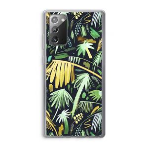 CaseCompany Tropical Palms Dark: Samsung Galaxy Note 20 / Note 20 5G Transparant Hoesje
