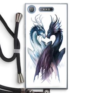 CaseCompany Yin Yang Dragons: Sony Xperia XZ1 Transparant Hoesje met koord