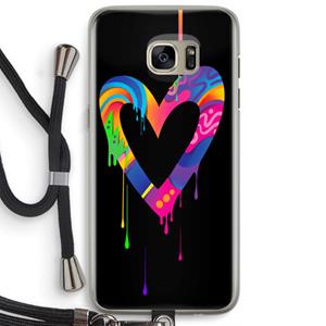 CaseCompany Melts My Heart: Samsung Galaxy S7 Edge Transparant Hoesje met koord