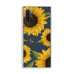 CaseCompany Sunflower and bees: Samsung Galaxy Note 10 Plus Transparant Hoesje