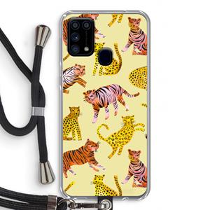 CaseCompany Cute Tigers and Leopards: Samsung Galaxy M31 Transparant Hoesje met koord