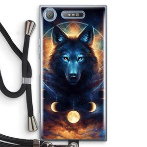 CaseCompany Wolf Dreamcatcher: Sony Xperia XZ1 Transparant Hoesje met koord