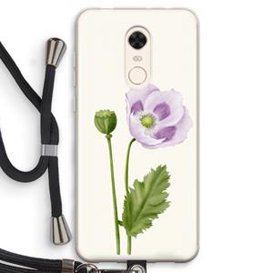 CaseCompany Purple poppy: Xiaomi Redmi 5 Transparant Hoesje met koord
