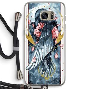 CaseCompany Golden Raven: Samsung Galaxy S7 Edge Transparant Hoesje met koord