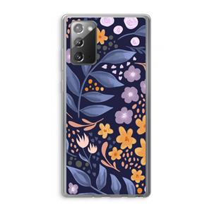 CaseCompany Flowers with blue leaves: Samsung Galaxy Note 20 / Note 20 5G Transparant Hoesje