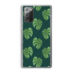 CaseCompany Monstera leaves: Samsung Galaxy Note 20 / Note 20 5G Transparant Hoesje
