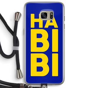 CaseCompany Habibi Blue: Samsung Galaxy S7 Edge Transparant Hoesje met koord