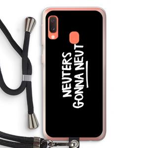 CaseCompany Neuters (zwart): Samsung Galaxy A20e Transparant Hoesje met koord