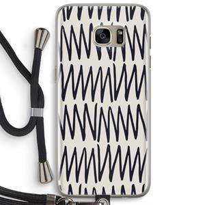 CaseCompany Marrakech Zigzag: Samsung Galaxy S7 Edge Transparant Hoesje met koord