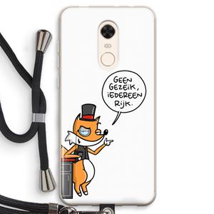 CaseCompany Geen Gezeik: Xiaomi Redmi 5 Transparant Hoesje met koord