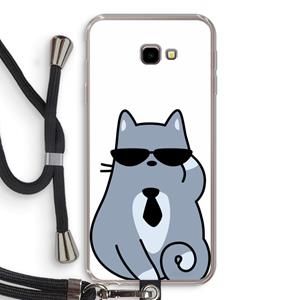 CaseCompany Cool cat: Samsung Galaxy J4 Plus Transparant Hoesje met koord