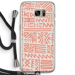 CaseCompany Marrakech Pink: Samsung Galaxy S7 Edge Transparant Hoesje met koord