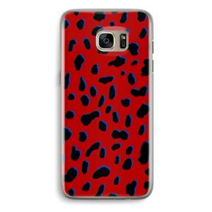 CaseCompany Red Leopard: Samsung Galaxy S7 Edge Transparant Hoesje