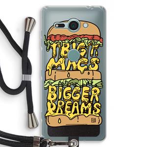 CaseCompany Big Macs Bigger Dreams: Sony Xperia XZ2 Compact Transparant Hoesje met koord