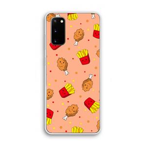 CaseCompany Chicken 'n Fries: Samsung Galaxy S20 Transparant Hoesje