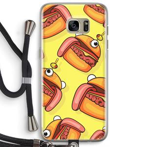 CaseCompany Hamburger: Samsung Galaxy S7 Edge Transparant Hoesje met koord