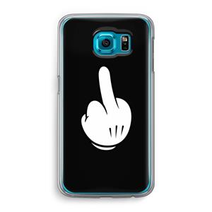 CaseCompany Middle finger black: Samsung Galaxy S6 Transparant Hoesje