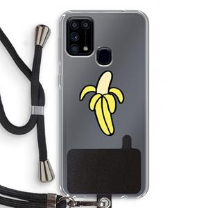 CaseCompany Banana: Samsung Galaxy M31 Transparant Hoesje met koord
