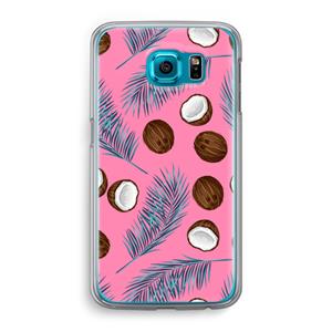 CaseCompany Kokosnoot roze: Samsung Galaxy S6 Transparant Hoesje