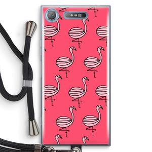 CaseCompany Flamingo: Sony Xperia XZ1 Transparant Hoesje met koord