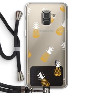CaseCompany Ananasjes: Samsung Galaxy A8 (2018) Transparant Hoesje met koord