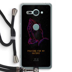 CaseCompany Praying For My Haters: Sony Xperia XZ2 Compact Transparant Hoesje met koord