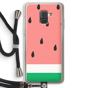 CaseCompany Watermeloen: Samsung Galaxy A8 (2018) Transparant Hoesje met koord