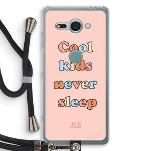 CaseCompany Cool Kids Never Sleep: Sony Xperia XZ2 Compact Transparant Hoesje met koord