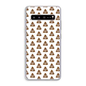 CaseCompany Poop emoji: Samsung Galaxy S10 5G Transparant Hoesje